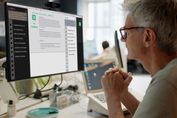 Will Artificial Intelligence be a good substitute for AA or NA person in blue long sleeve shirt using black Surface